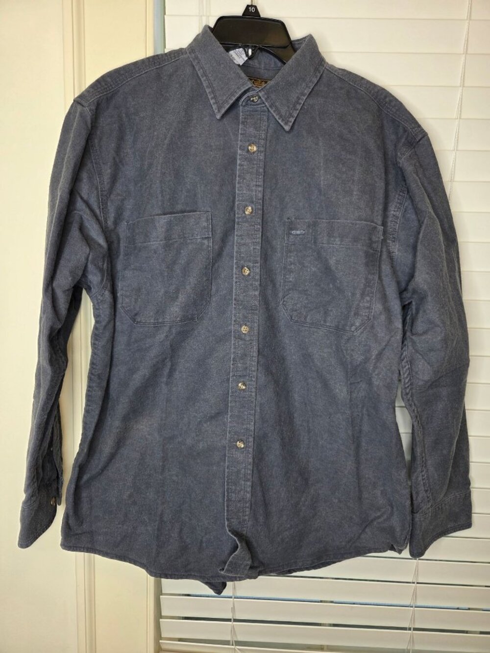 Eddie Bauer Mens Shirt L Long Sleeve Button up Gray 100% Cotton  Cabincore